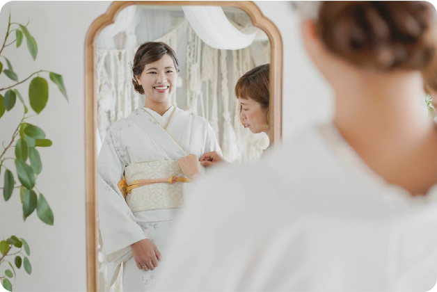 ママ訪問着着付け＆ヘアセットお支度完了（ご希望の場合）